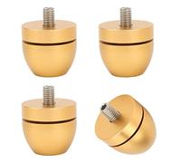 Alomejor Ensemble de Pieds de Support D'isolation de Haut-Parleur, Coussinets de Base D'amplificateur en Alliage D'aluminium avec Usinage CNC et Anodisation pour Absorption des Chocs du (Gold)