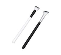 Alomejor Ensemble de Pinceaux de Maquillage à Long Manche en Fibre Douce en Forme de V pour un Contour et une Mise en évidence Précis, Parfait pour les Retouches en Déplacement, Paquet de 2
