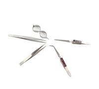 Alomejor Ensemble de Pincettes de Précision pour la Fabrication de Bijoux, Outil Autobloquant à Pointe Droite et Incurvée pour les Artisans de Perles, 6 Pièces