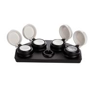 Alomejor Ensemble de Plats à Huiler de Montre avec Couvercle Anti-poussière pour la Réparation de Montres, Matériau Métallique, Outil de Trempage D'huile de Montre de 4 Tasses pour Les Professionnels
