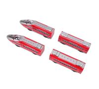 Alomejor Ensemble de Rails à Grande Vitesse en Alliage, 4 Pièces Miniatures avec Voies Imbriquées pour Un Jeu de Rôle Imaginatif (Rouge)