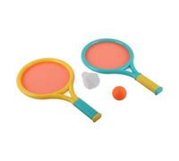 Alomejor Ensemble de Raquettes de Badminton Colorées pour Enfants, Raquette de Tennis Durable et Antidérapante pour Enfants, 2 Raquettes et 2 Balles (Bleu Jaune)