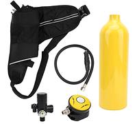 Alomejor Ensemble de Réservoir d'oxygène de Plongée 1L, Kit de Respiration Sous-marine en Alliage d'aluminium, équipement de Plongée pour Débutants et Passionnés (YELLOW)