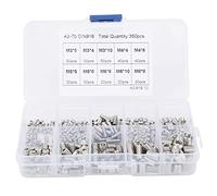 Alomejor Ensemble de Serrage d'extrémité Concave, 350 Pièces Durables, Accessoires de Quincaillerie en Acier Inoxydable M3-M8 pour Diverses Applications