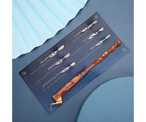 Alomejor Ensemble de Stylos de Calligraphie, Stylo D'écriture Léger et Lisse pour la Pratique de la Calligraphie Anglaise pour Adultes, Stylo Marron + 6 Plumes (BROWN)