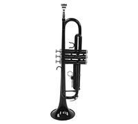Alomejor Ensemble de Trompettes, Instrument de Musique en Laiton Bb avec Embout Amovible, pour un Ton Clair et une Longue Durée de Vie, Comprend un Sac de Rangement (BLACK)