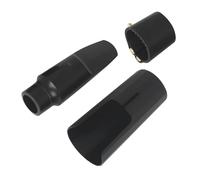 Alomejor Ensemble D'embouts de Saxophone Alto, avec Capuchon en Plastique, Ligature en Cuir pour Instruments de Musique de Saxophone Alto (BLACK)