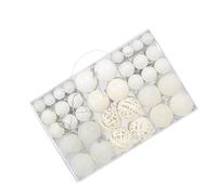 Alomejor Ensemble D'ornements de Boules de Noël, 100 Pièces, pour Décorations de Vacances avec des Couleurs Vives pour Arbres de Noël et Fêtes, Plastique Durable (White)