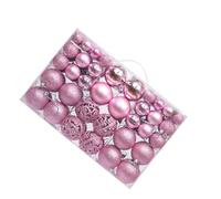Alomejor Ensemble D'ornements de Boules de Noël, 100 Pièces, pour Décorations de Vacances avec des Couleurs Vives pour Arbres de Noël et Fêtes, Plastique Durable (Pink)