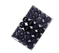 Alomejor Ensemble D'ornements de Boules de Noël, 100 Pièces, pour Décorations de Vacances avec des Couleurs Vives pour Arbres de Noël et Fêtes, Plastique Durable (Black)