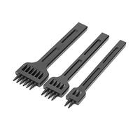 Alomejor Ensemble D'outils de Ciseau à Dents en Acier, 3 Pièces, pour L'artisanat du Cuir, la Couture et le Perçage de Trous, Conception Durable à 2/4/6 Dents