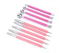 Alomejor Ensemble D'outils de Sculpture en Argile Durable, 9 Pièces, Poignée Confortable, Stylo à Envie de Poterie pour les Amateurs D'art, Bleu + Rouge (Rouge + mat)
