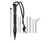 Alomejor Ensemble d'outils Paracord Knotters Bridiy Bracelet Feaving Needles 9pcs Corde à Corde Umbrella avec Acier Inoxydable et Aluminium pour en Cuir Cordeaux de Travail Sac de Voyage Couture