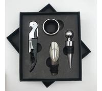 Alomejor Ensemble D'Ouvre-bouteille de Vin en Acier Inoxydable Antirouille, Kit de Tire-bouchon élégant pour Cadeaux de Bar à Domicile, Ouvre-bouteille de Vin Manuel, pour Restaurant (BLACK)