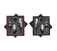 Alomejor Ensemble D'Ouvre-bouteille de Vin en Acier Inoxydable Antirouille, Kit de Tire-bouchon élégant pour Cadeaux de Bar à Domicile, Ouvre-bouteille de Vin Manuel, pour Restaurant (BLACK)