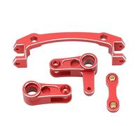 Alomejor Ensemble en Alliage D'aluminium de Manivelle de Cloche de Direction à Fonctionnement Stable pour Voiture 1/8 Mojave 4X4 4s RC (Rouge)