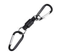 Alomejor Épuisette de Pêche avec Boucle Magnétique en Alliage d'Aluminium - Filet de Pêche Portable avec Mousqueton Magnétique Puissant, Double Couche Noir, Idéal pour la Pêche en