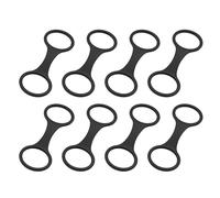 Alomejor Équipement de Plongée, Retenue de Masque de Plongée, Sangle de Maintien de Tuba, Paquet de 8 Connecteurs en Silicone à Double Boucle Figure 8 avec Clips 1 Ensemble (Noir pièces)