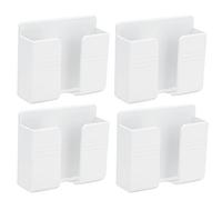 Alomejor Étagère de Rangement Murale, Support de Chargement de Téléphone Portable avec Télécommande, Gain de Place, pour Chambre à Coucher, Bureau, Hôtel, Support ABS 4 Pièces (Bande Horizontale)