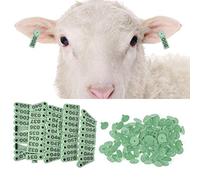 Alomejor Étiquette D'oreille de Numéro de Bétail étiquette D'animal Durable Orange Vert pour Cochon de Chèvre 100 Pièces pour la Population Reproductrice, Quarantaine de Viande TPU Taille 2,04 "x