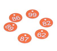 Alomejor Étiquette Numérotée Étiquette de Ruche Simple et Durable pour L'élevage D'animaux Apicoles, 50 Pièces Ronde Belle Numérotée pour L'apiculture, les Fermes D'élevage, Matériau ABS (ORANGE)