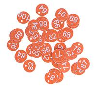 Alomejor Étiquette Numérotée Étiquette de Ruche Simple et Durable pour L'élevage D'animaux Apicoles, 50 Pièces Ronde Belle Numérotée pour L'apiculture, les Fermes D'élevage, Matériau ABS (ORANGE)