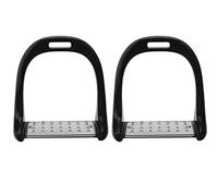 Alomejor Étrier D'équitation en Acier Inoxydable, Coussinet Solide pour Selle équestre en Aluminium, 5 Couleurs, 1220g, Antidérapant pour Les Cavaliers (Black)