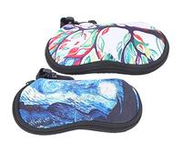 Alomejor Étuis à Lunettes 2 Pièces, Sac de Rangement de Lunettes Portable avec Fermeture éclair et Boucle de Suspension, pour de Soleil, de Lecture, de