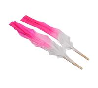 Alomejor Éventail de Danse du Ventre, 1 Paire, Doux, Classique, 16 Os, 1.5m de Long, pour Spectacle de Danse, en Soie, pour Danseurs (Rose et Rose Rouge)