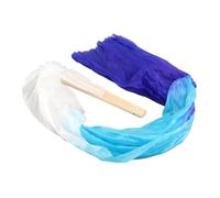 Alomejor Éventail de Danse du Ventre, 1 Paire, Doux, Classique, 16 Os, 1.5m de Long, pour Spectacle de Danse, en Soie, pour Danseurs (Bleu Lac et Bleu Royal)