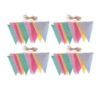 Alomejor Fanion Bannière Drapeaux Décor coloré pour les Fêtes D'anniversaire et les événements en Plein Air 48 Pièces 5.12x6.69in Lin Artificiel