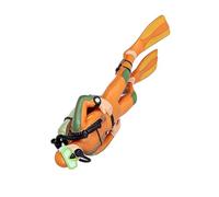 Alomejor Figurine de Plongée sous-Marine 4 Pièces, Poses Réalistes avec équipement de Plongée pour Décoration D'aquarium, Jouet D'exploration Océanique, (Plongeur Orange 4,92x1,57x0,98in)