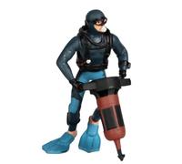 Alomejor Figurine de Plongée Sous-marine 4 Pièces, Poses Réalistes avec équipement de Plongée pour Décoration D'aquarium, Jouet D'exploration Océanique, (Enfonceur de pieux bleu 5,91x1,97x0,98 pouces)