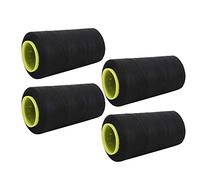 Alomejor Fil de Polyester pour Machine à Coudre, Accessoires Solides et Durables pour Vêtements, Fil 4 Pièces (BLACK)