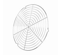 Alomejor Filet de Grillage Rond pour Barbecue, Robuste, Durable, Antiadhésif, Résistant à la Chaleur, pour Camping en Plein Air, Pique-Nique