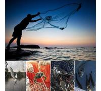 Alomejor Filet de Pêche Durable à Lancer à la Main, Accessoire de Pêche pour Rivières, Océans et Lacs, Nylon + Acier de, Portable (#2)