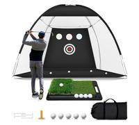 Alomejor Filet de Pratique de Swing de, Aides à L'entraînement Durables pour L'écaillage dans Le Jardin avec Ensemble de Tapis Cibles pour Les Amateurs de (Ensemble de 3 mètres)