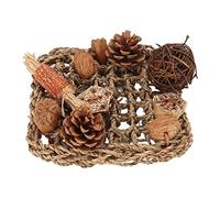 Alomejor Filet d'escalade pour Perroquet, en Rotin et épis de Maïs | Matériaux naturels, réduction du stress, crochets pour une installation rapide, idéal pour les conures