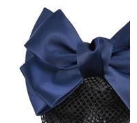 Alomejor Filet Snood à Nœud Papillon, Pince à Cheveux élégante, Couverture de Chignon pour Serveuse élégante, Matériau Noir (Filet Bowknot Bleu)