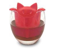 Alomejor Filtre en Plastique de Passoire de thé D'infuseur de thé de Forme de Chat Mignon pour L'usage de Bureau à la Maison Couleur Verte Non Toxique 2.6x2.0x1.6in (rouge)