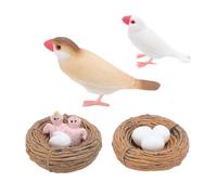 Alomejor Finch Bird Life Cycle Model Set Toy, Educational PVC Figures for Kids Early Learning Science Toys
