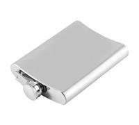 Alomejor Flacon Portable en Acier Inoxydable pour Liqueur, Décor élégant, Bouteille D'alcool de Poche en Argent de 8oz, Matériau écologique pour les Voyages (8 onces)