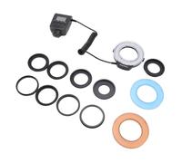 Alomejor Flash Annulaire Macro LED avec 48 Anneaux Adaptateurs D'affichage LED pour Appareils Photo Numériques, Recherche Scientifique, Bleu/Orange, pour la Photographie Macro