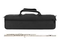 Alomejor Flûte Traversière en Ut à 16 Trous avec Résonance de Tube (SILVER) | Matériau en laiton, coussinet haute étanchéité à l\'air, sac de rangement durable, design élégant