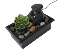 Alomejor Fontaine Cascade de Table élégante avec Lumières LED, Fontaine d'eau Intérieure Alimentée par USB avec Roches pour Salon, Bureau, Décoration