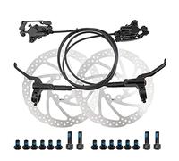 Alomejor Freins à Disque Hydrauliques, Jeu de Freins en Alliage D'aluminium avec Levier à 3 Doigts, Tuyau Avant de 800 Mm et Tuyau Arrière de 1400 Mm pour Vélo de Montagne (1)