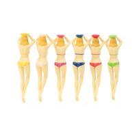 Alomejor Funny Plastic Lady Bikini Girl Tees de Golf pour Accessoires D'entraînement de Golf Rouge Blanc Vert Jaune Rose Bleu 6PCS Tee Stable Portable Léger pour Amateur de