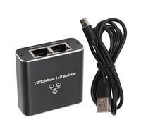 Alomejor Gigabit Ethernet Splitter, 2 Port RJ45 Type C | 1 000 Mbps, Portée étendue, Flexibilité à deux ports, Adapté aux routeurs et aux téléviseurs