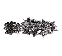 Alomejor Goujons à Rivets en Forme D'étoile, Accessoires Durables en Alliage de Couleur Pistolet pour Bagages et Vêtements, 50 Ensembles pour les Artisans Bricoleurs