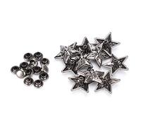 Alomejor Goujons à Rivets en Forme D'étoile, Accessoires Durables en Alliage de Couleur Pistolet pour Bagages et Vêtements, 50 Ensembles pour les Artisans Bricoleurs